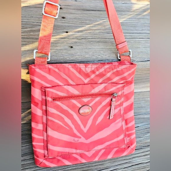COACH VINTAGE NYLON ZEBRA CROSSBODY BAG - Picture 3 of 7